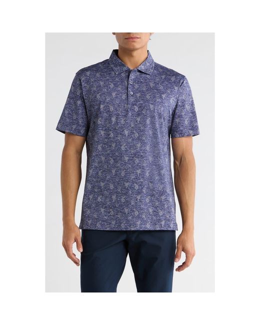 Bugatchi Blue Victor Short Sleeve 8-Way Stretch Ooohcotton Knit Button-Up Shirt for men
