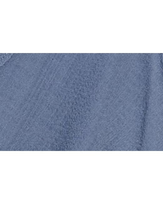 Max Studio Blue Ruffle Long Sleeve Faux Wrap Top