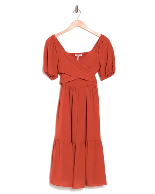 BCBGeneration Red Wrap Front Twill Dress