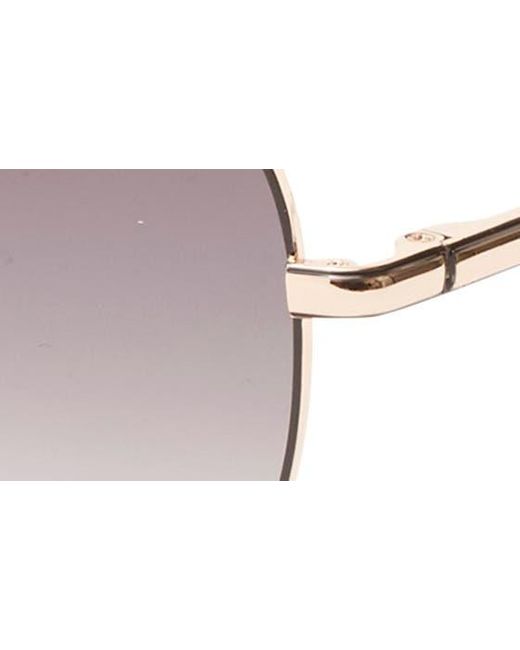 Ted Baker Metallic 57mm Full Rim Aviator Sunglasses