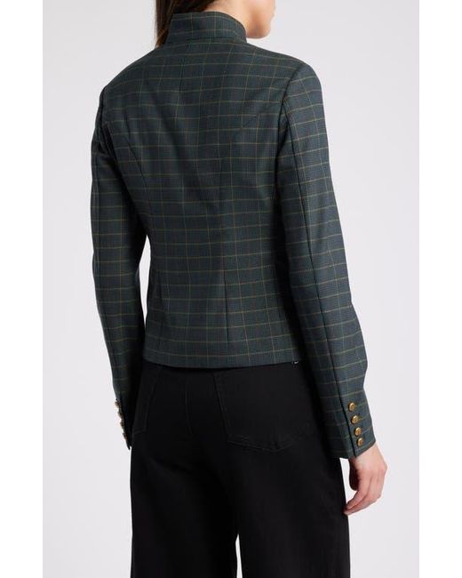 Rag & Bone Black Slade Plaid Crop Wool Blend Blazer