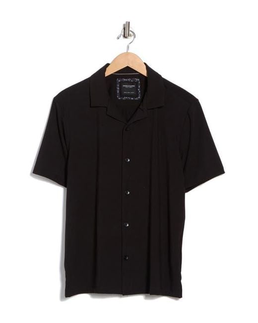 Denim and Flower Black Camp Shirt for men