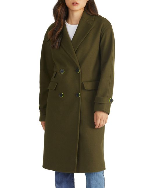 NVLT Green Double Breasted Military Coat In Olive At Nordstrom Rack