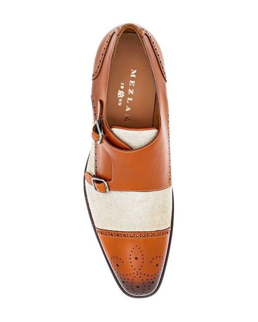 Mezlan Brown Patina Monk Strap Loafer for men
