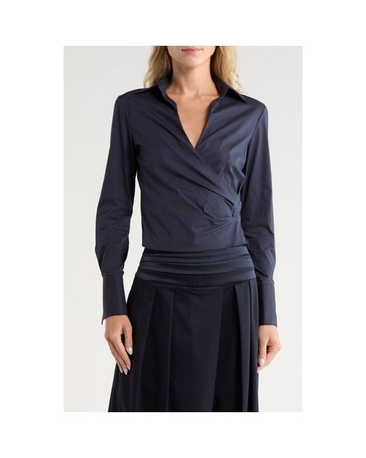 Twp Blue All Wrapped Up Wool Top