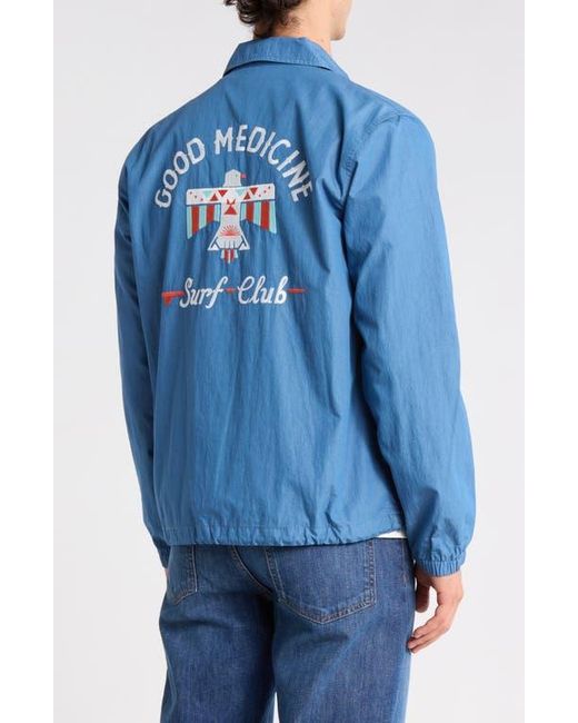 Faherty Brand Blue Sunwashed Coach Jacket for men