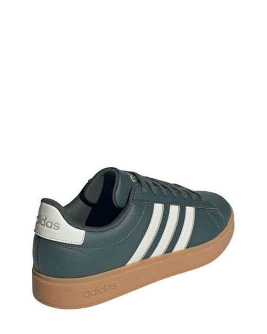 adidas gazelle silver green womens grand court cloudfoam comfort shoes cloud white / core black / cloud white   Footway.com