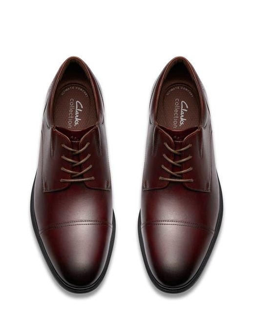 Clarks Brown Steadwell Cap Oxford for men