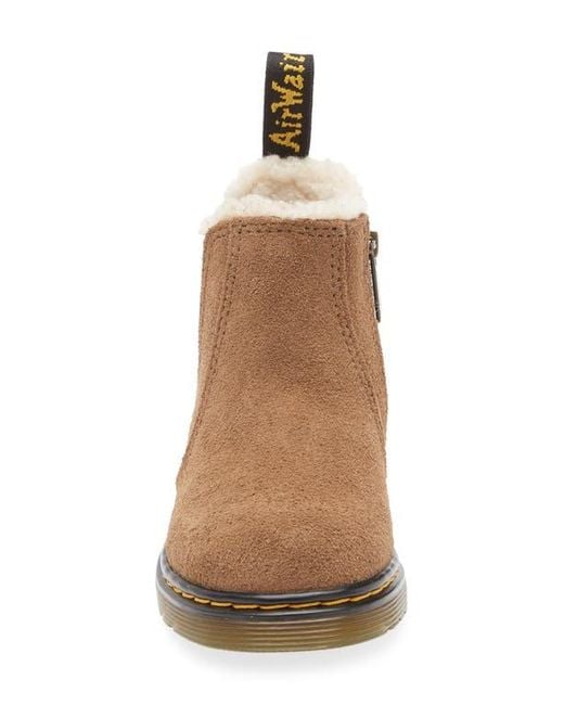 Dr. Martens Brown 2976 Faux Shearling Lined Lug Sole Boot