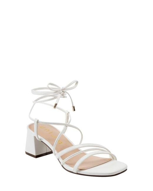 Unisa Metallic Faux Leather Block Heel Sandal