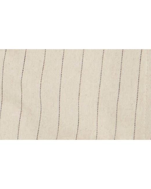 Max Studio Natural Oversize Pinstripe One-Button Blazer