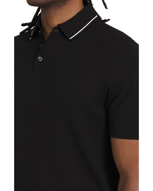 DKNY Black Farley Sweater Polo for men