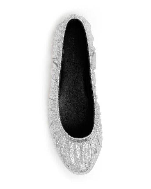 Rebecca Minkoff White Ruched Ballet Flat