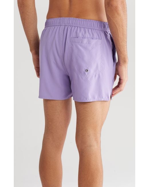 Native Youth Purple Recycled Polyester Swim Trunks for men