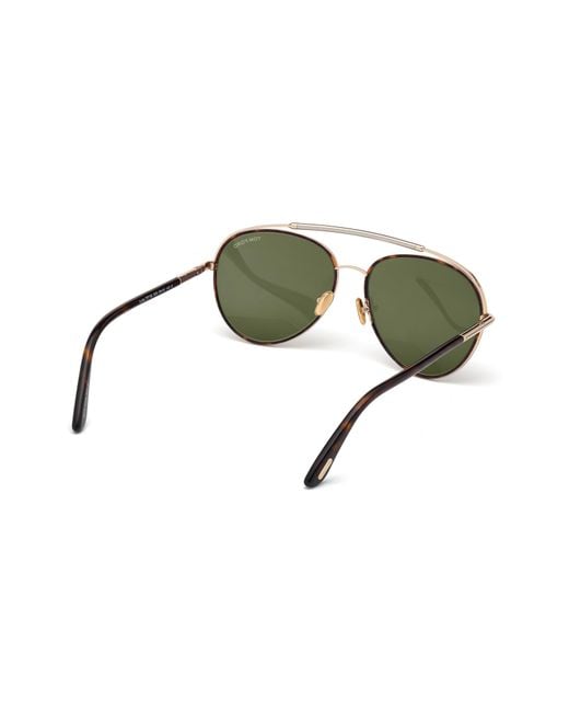 Tom Ford Green 62mm Pilot Sunglasses for men