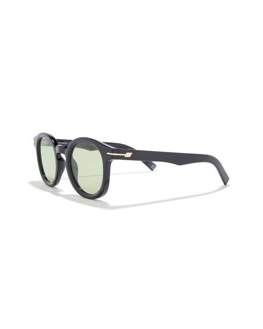 Le Specs Black Hoodwinked Round Sunglasses, 48Mm