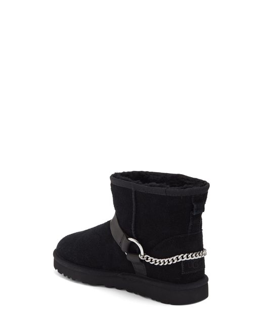 UGG Mini Classic Logo Bootie in Black | Lyst