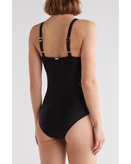 Nicole Miller Black Bandeau One-piece Swimsuit