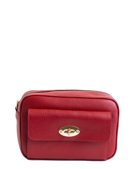 Persaman New York Red Leather Camera Crossbody Bag