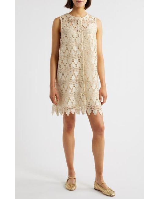 FRAME Natural The Deco Lace Dress