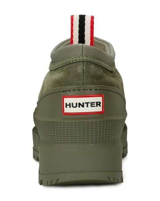 Hunter Green Askern Waterproof Suede Platform Bootie
