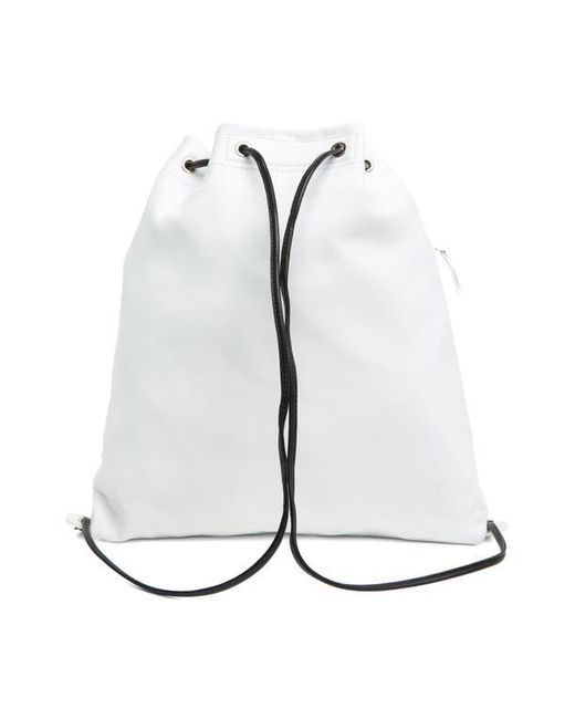 Longchamp White Recycled Drawstring Backpack