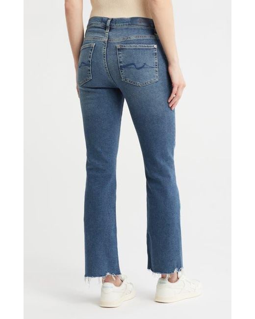 7 For All Mankind Blue Daisy Raw Ankle Bootcut Jeans