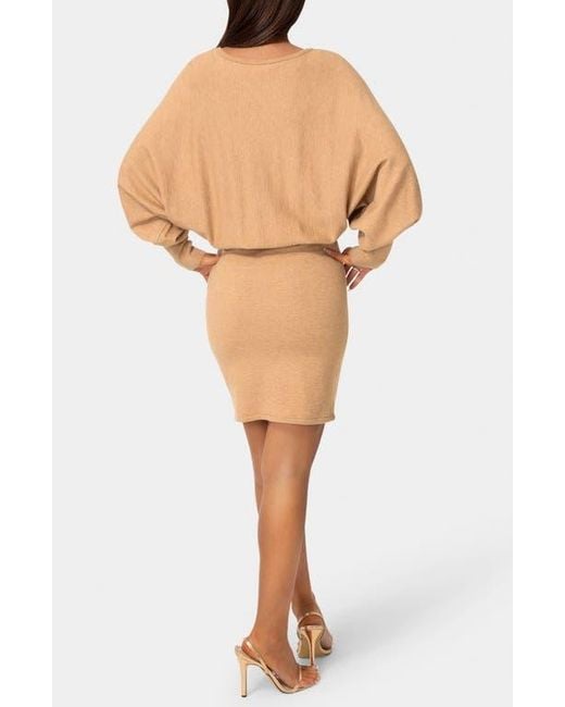 Bebe Natural Scoop Neck Dolman Sleeve Sweater Dress