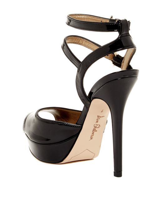 Sam edelman Nadine Patent Platform Heel Sandal in Black (BLACK PATENT ...