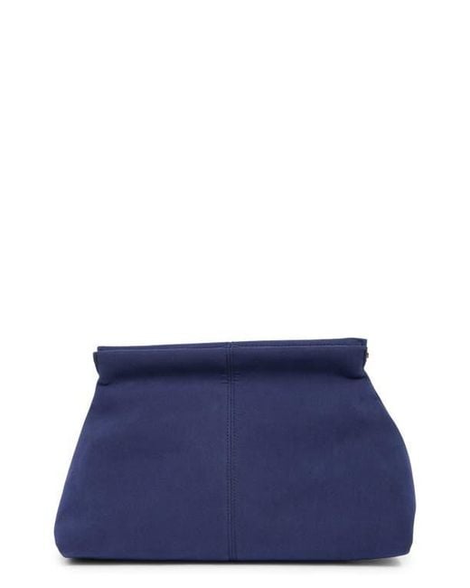 BCBGMAXAZRIA Blue Faux Suede Clutch