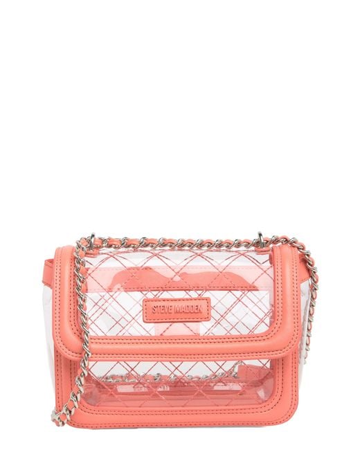 Steve Madden Pink Orchid Clear Crossbody Bag