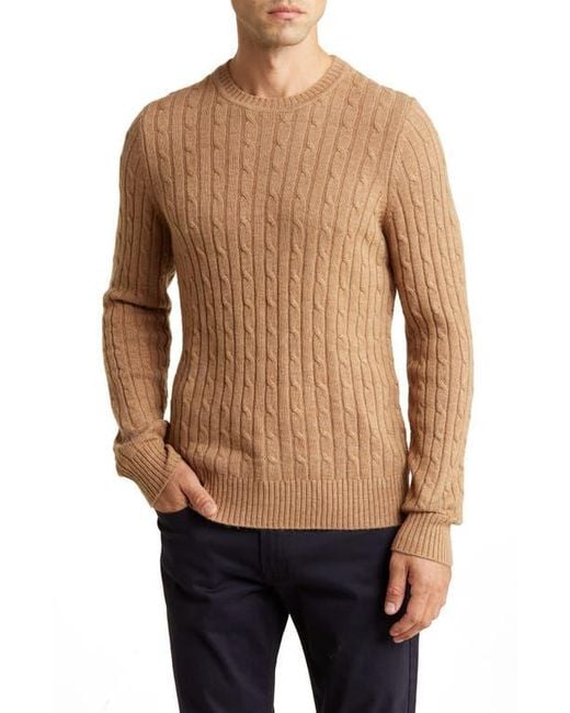 Bruno Magli Blue Cable Knit Hair Sweater for men