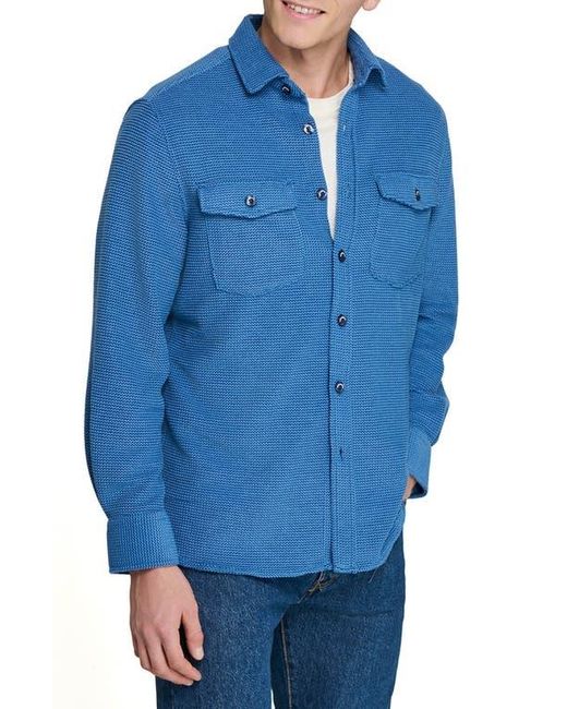 Con.struct Blue Slim Fit Shirt Jacket for men