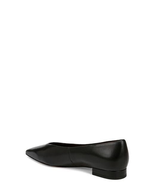 Vince Black Pointed Toe Leather Flat Shoes