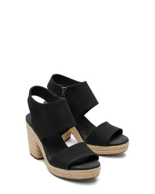 TOMS Black Majorca Platform Sandal
