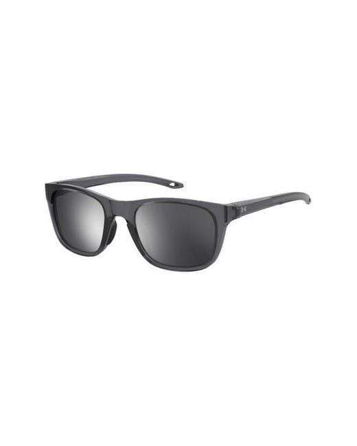 Under Armour Gray 55Mm Gradient Polarized Rectangular Sunglasses