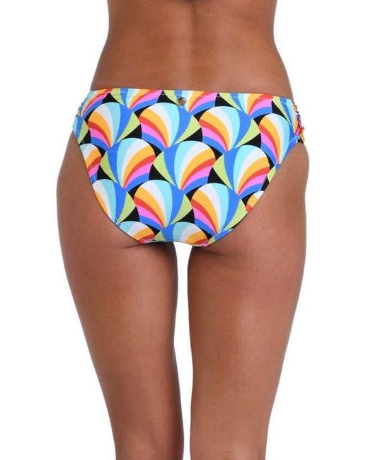 Sunshine 79 Blue Hang Loose Shirred Side Bikini Bottoms