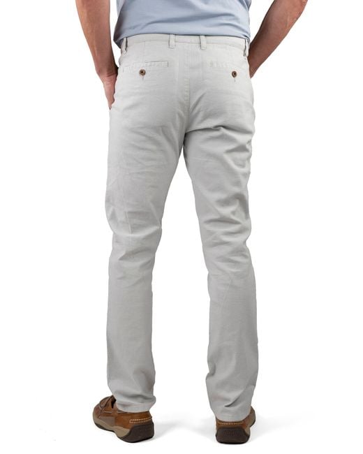 Tailor Vintage Gray Puretec Cool® Linen & Cotton Chino Pants for men