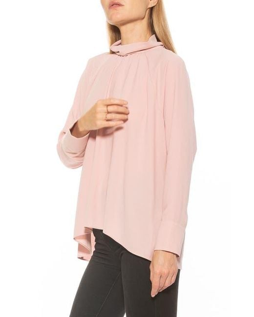 Alexia Admor Pink Danielle Draped Blouse