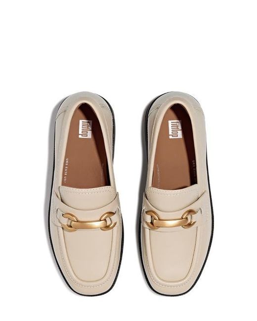 Fitflop White F-Luma Chunky Snaffle Bit Platform Loafer