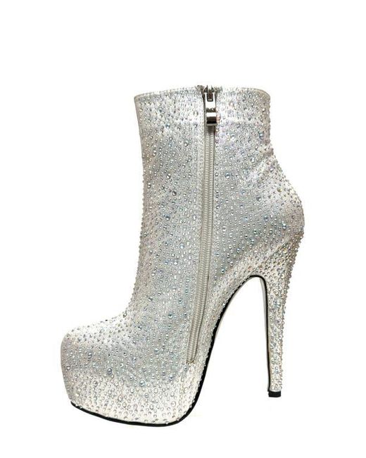 Lady Couture Gray Desire Rhinestone Platform Bootie