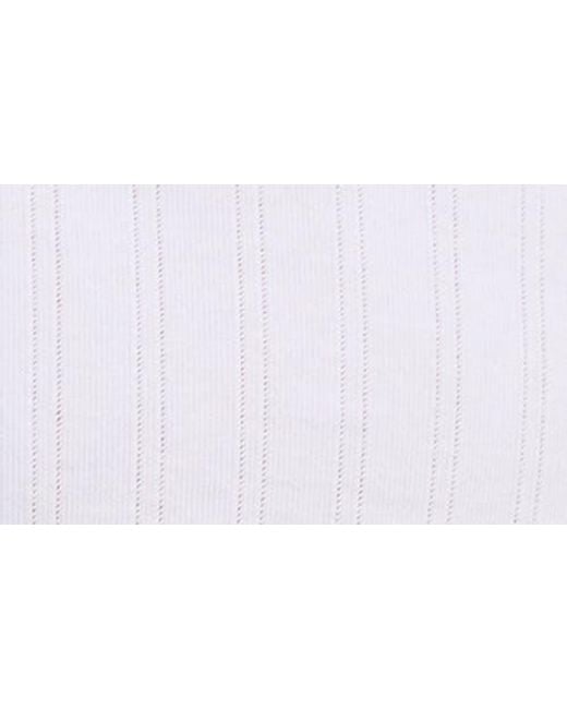 GOOD AMERICAN White Pointelle Baby Tee