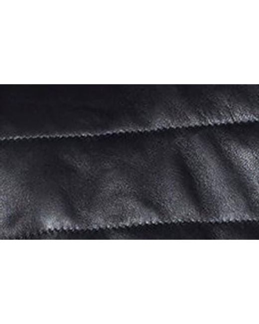PINOPORTE Black Quilted Leather Jacket for men