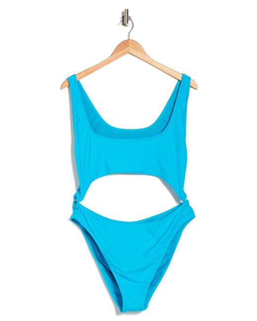 GOOD AMERICAN Blue Always Fits Cutout One-piece Swimsuit