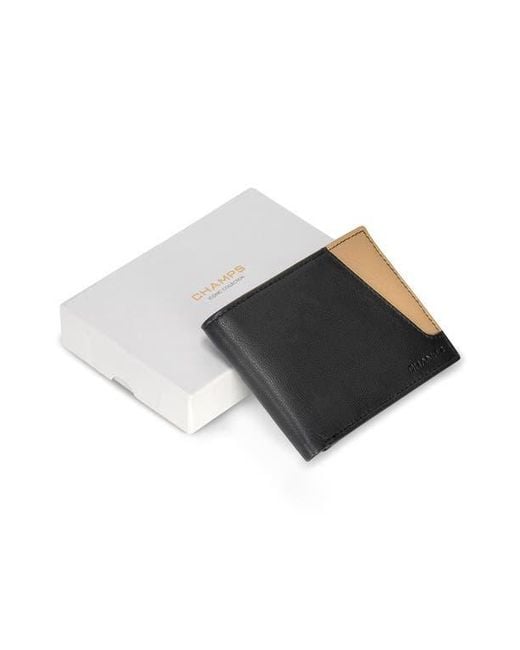 CHAMPS Black Iconic Bifold Wallet for men