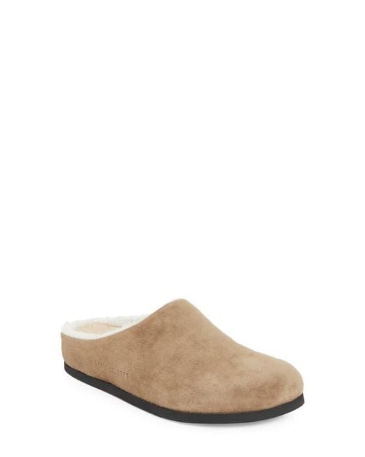 Common Projects Brown Suede & Genuine Shearling Clog