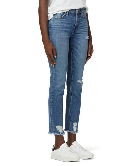 Hudson Blue Nico Distressed Crop Straight Leg Jeans