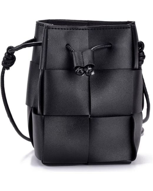 Adornia Black Patchwork Bucket Bag