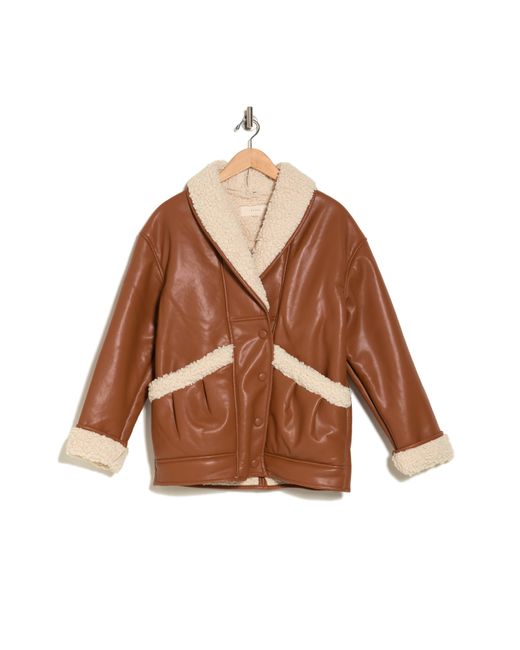Blank NYC Brown Faux Shearling & Faux Leather Jacket