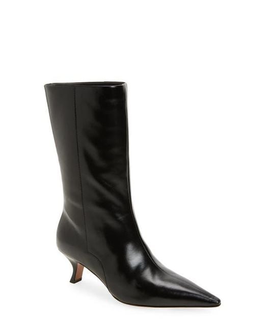 Rag & Bone Black Mott Pointed Toe Kitten Heel Boot